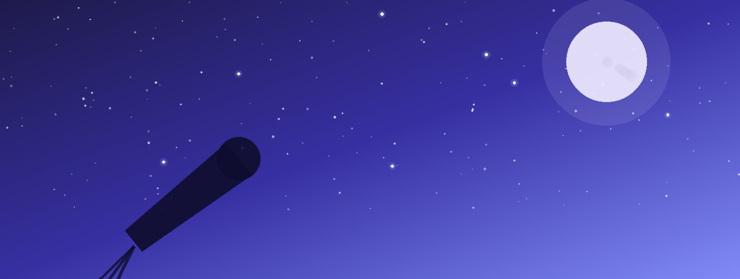 Teleskop unter klarem Sternenhimmel bei Nacht